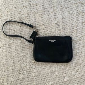 Coach Black Leather Wristlet